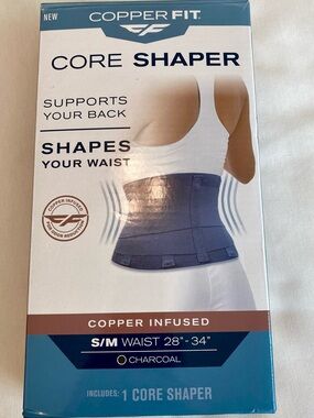 Copper Fit Core Shaper Waist Trainer Back Support Belt Copper Infused S/M NIB